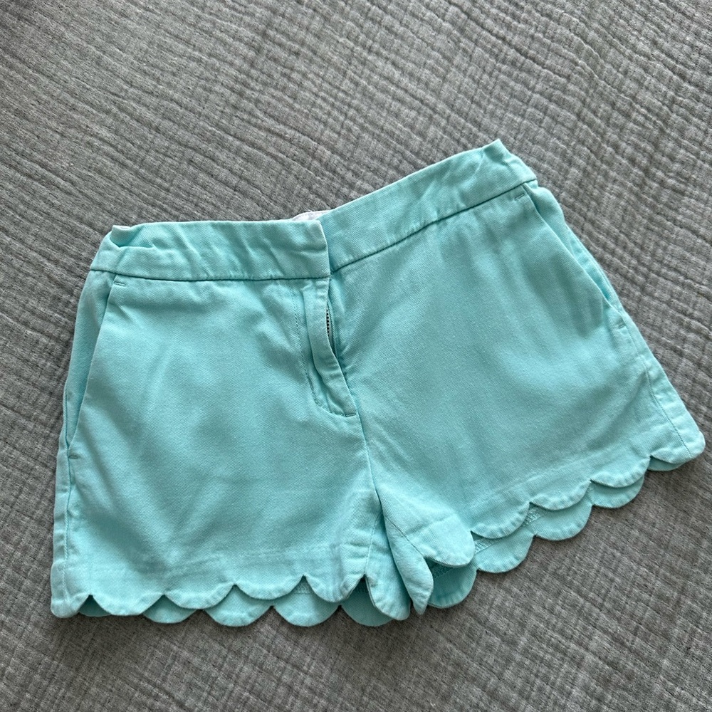 Crewcuts Scalloped Hem Shorts - Light minty blue